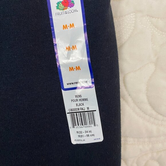 NEW Fruit of the Loom Mens Black Joggers Track Pants Size Medium - Picture 5 of 9